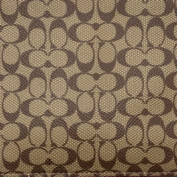 Coach Tan and Brown Signature Envelope Clutch - Picture 6 of 7